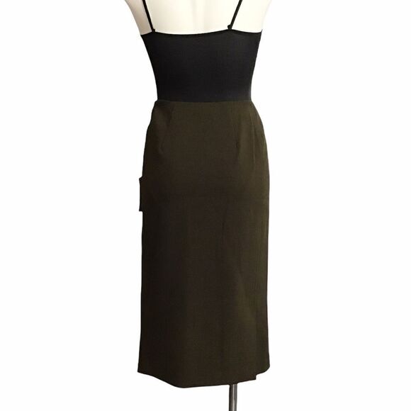 ASPESI Brown A-Line Midi Skirt  Size 42 - Picture 5 of 16
